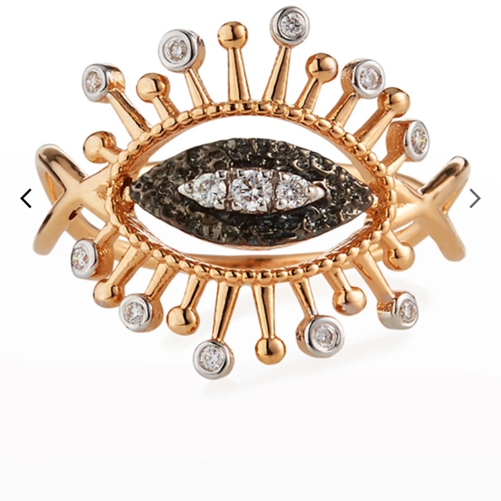 Gold evil eye ring